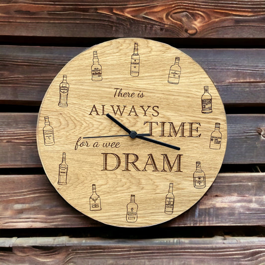 There Is Always Time For A Wee Dram - Scotch Whisky Wall Clock