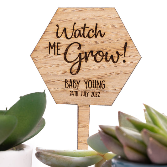 Wooden Plant Stakes - Personalised Baby Shower Favours