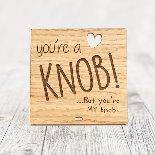 YOU'RE A KNOB - Rude Funny Valentines Day Plaque