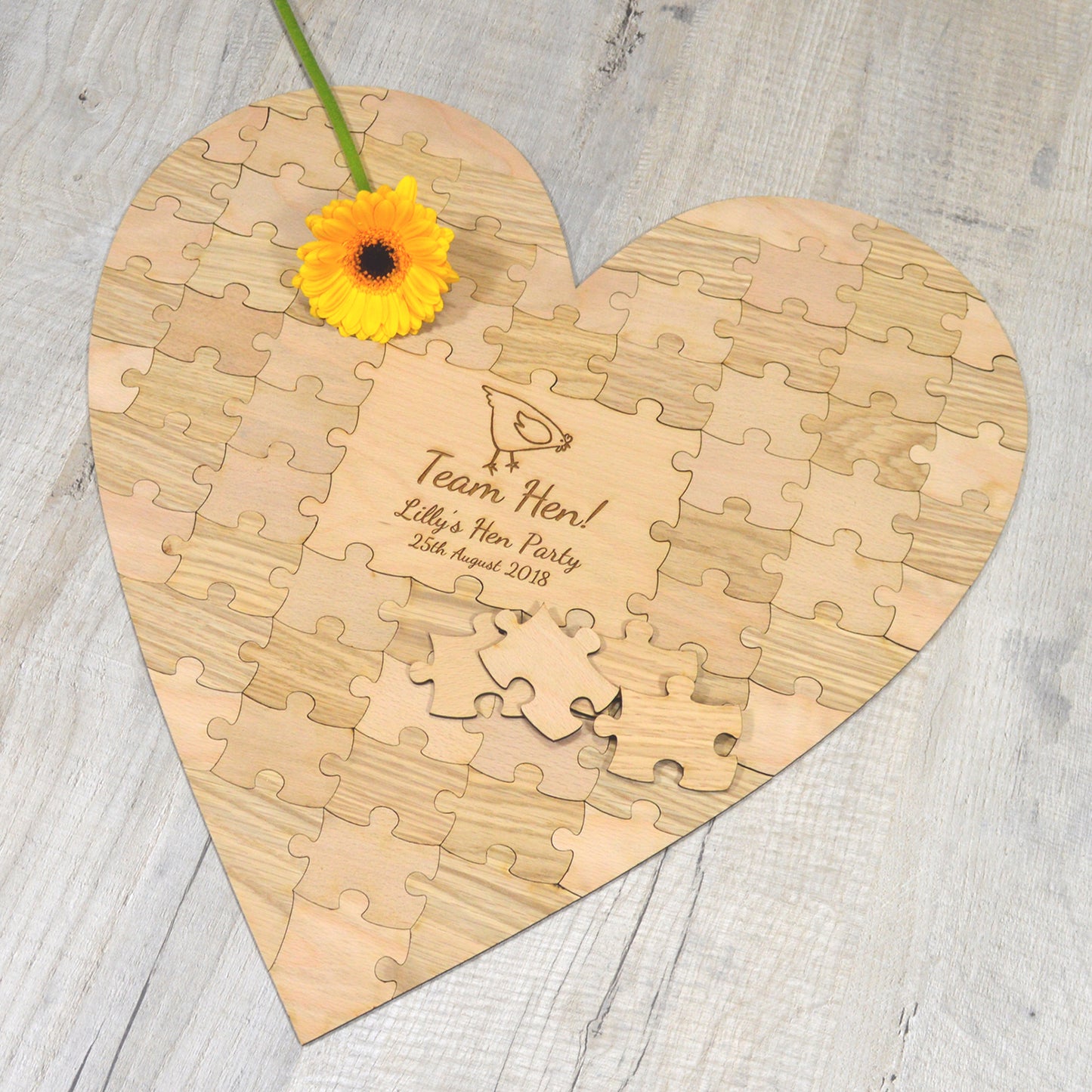 Hen Party Guestbook - Personalised Heart Shaped Jigsaw Puzzle