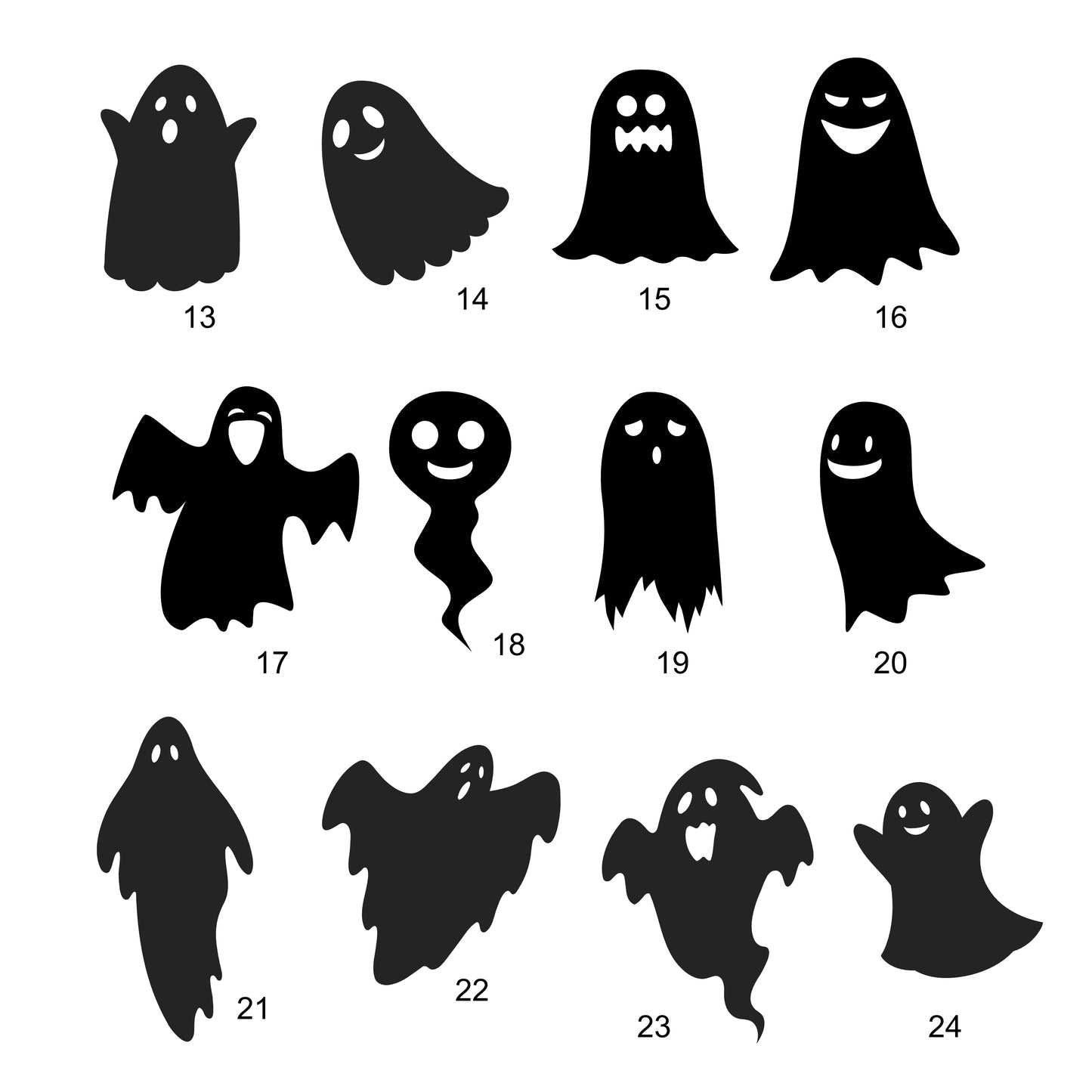 Wooden Ghost Shapes