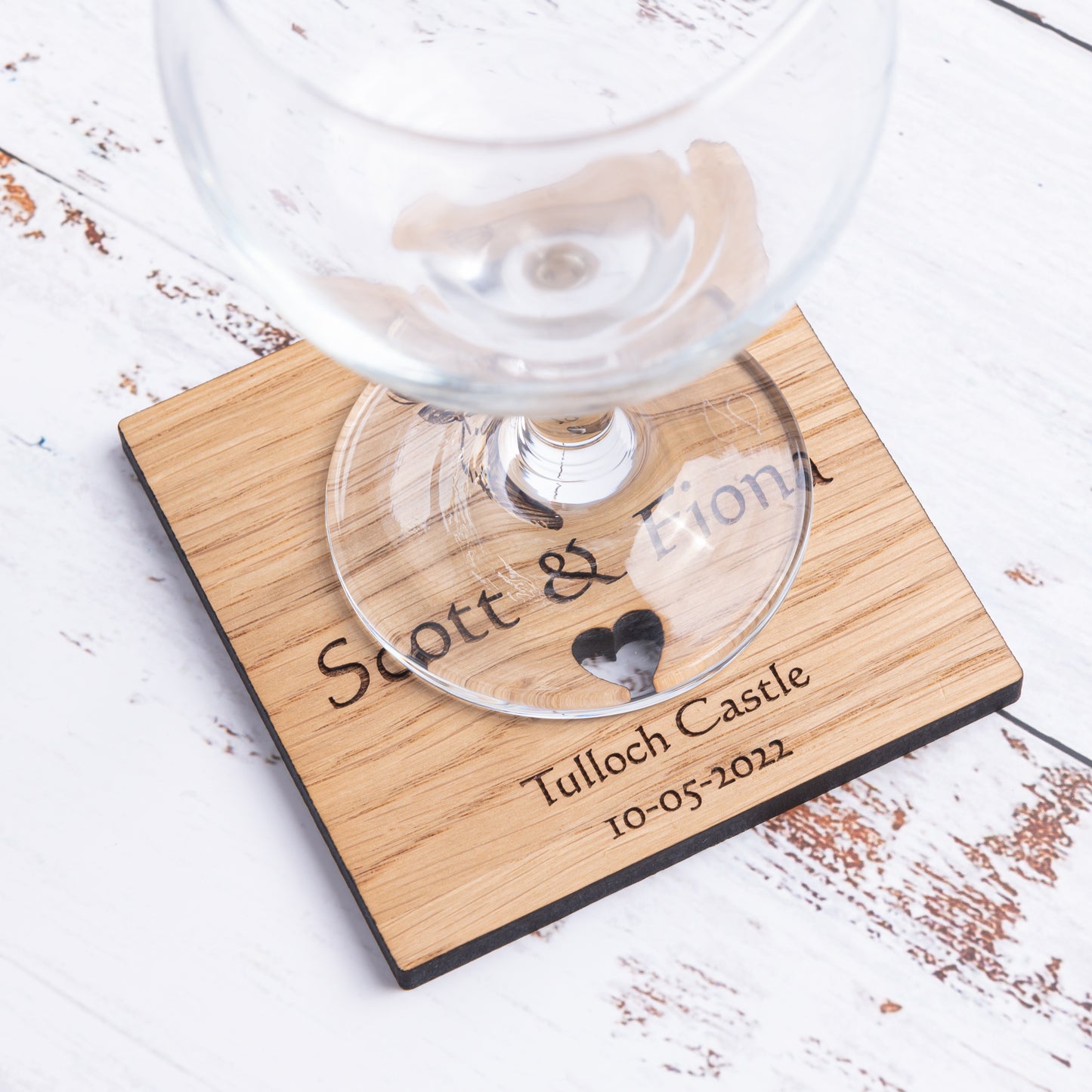 Scottish Stag - Personalised Wooden Wedding Coasters