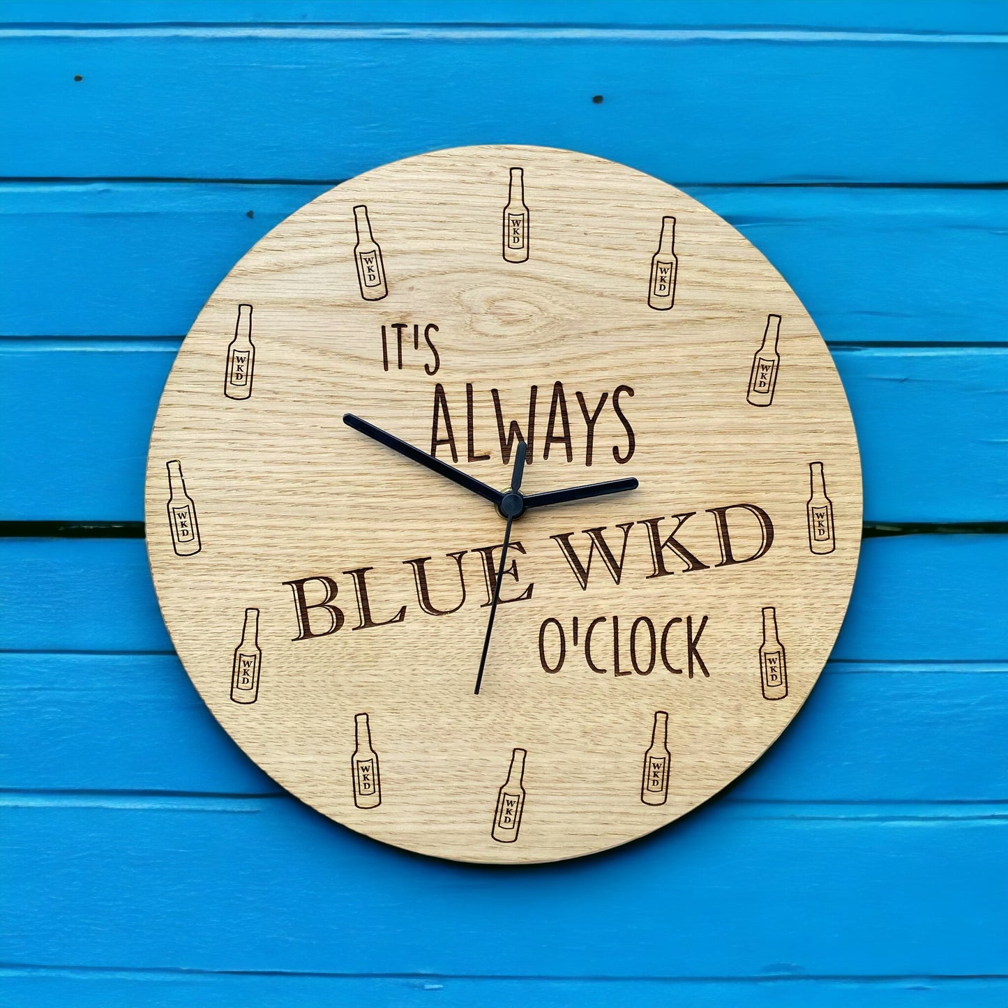 It's Always Blue WKD O'Clock - Wooden Wall Clock