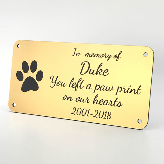 Engraved Memorial Plaque For Pet Dog - For Bench, Grave Marker Or Tree