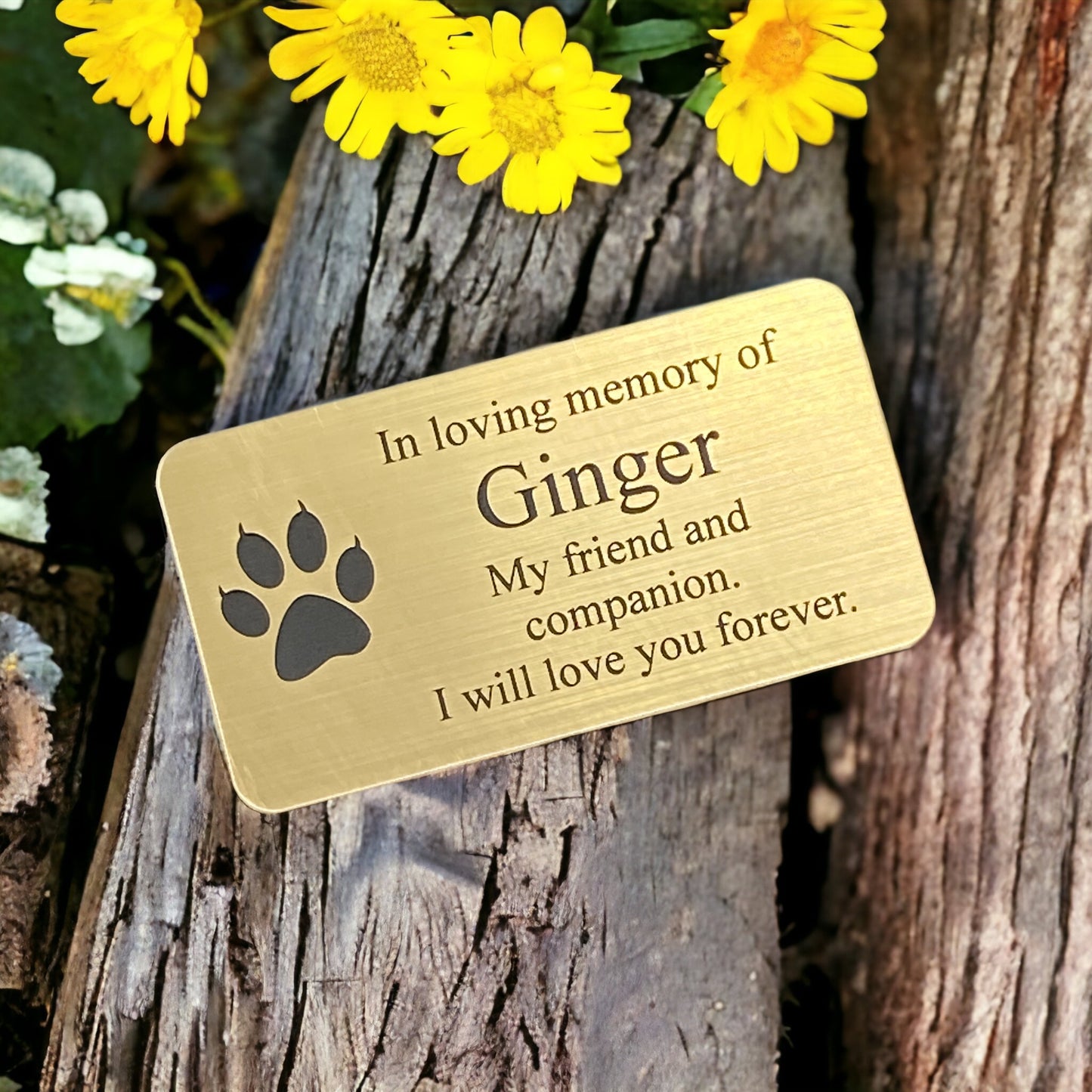 Engraved Memorial Plaque For Pet Cat - For Bench, Grave Marker Or Tree