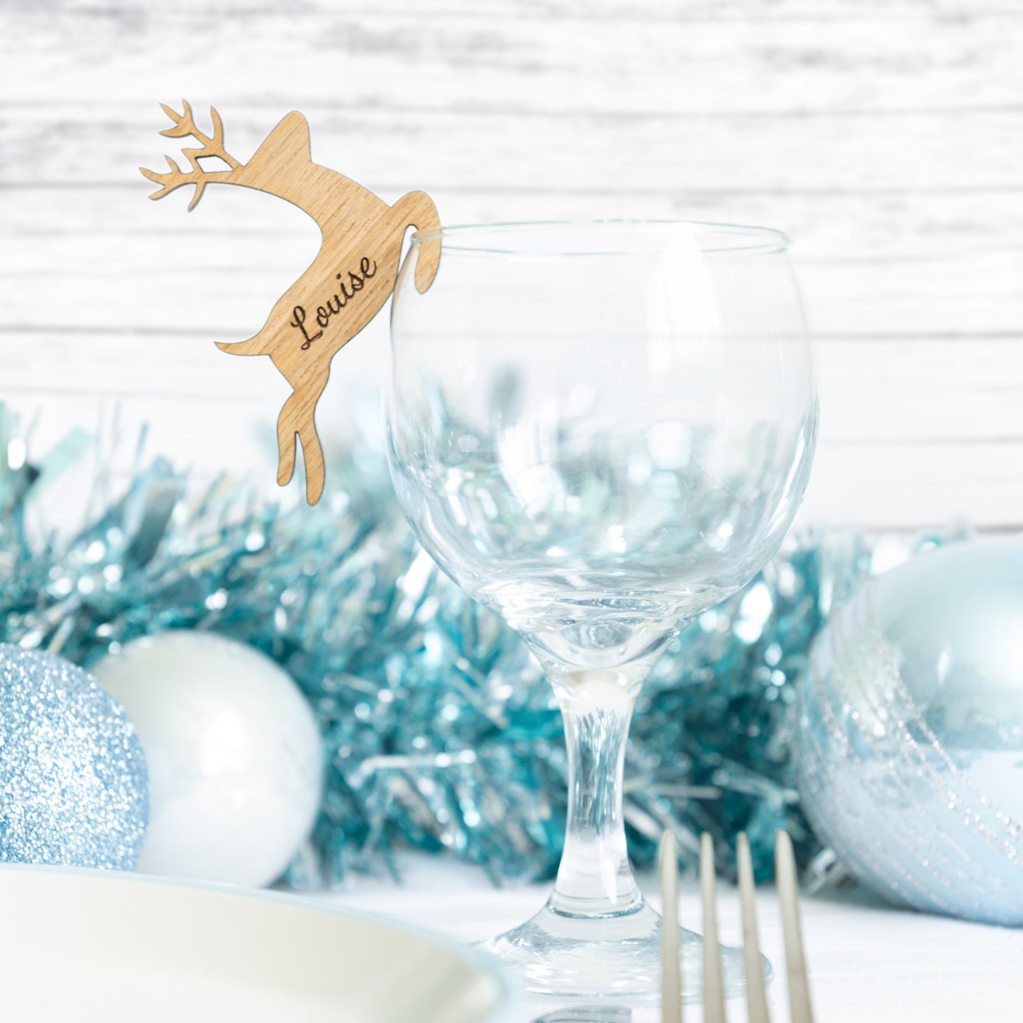 Personalised Christmas Reindeer Wine Glass Charms