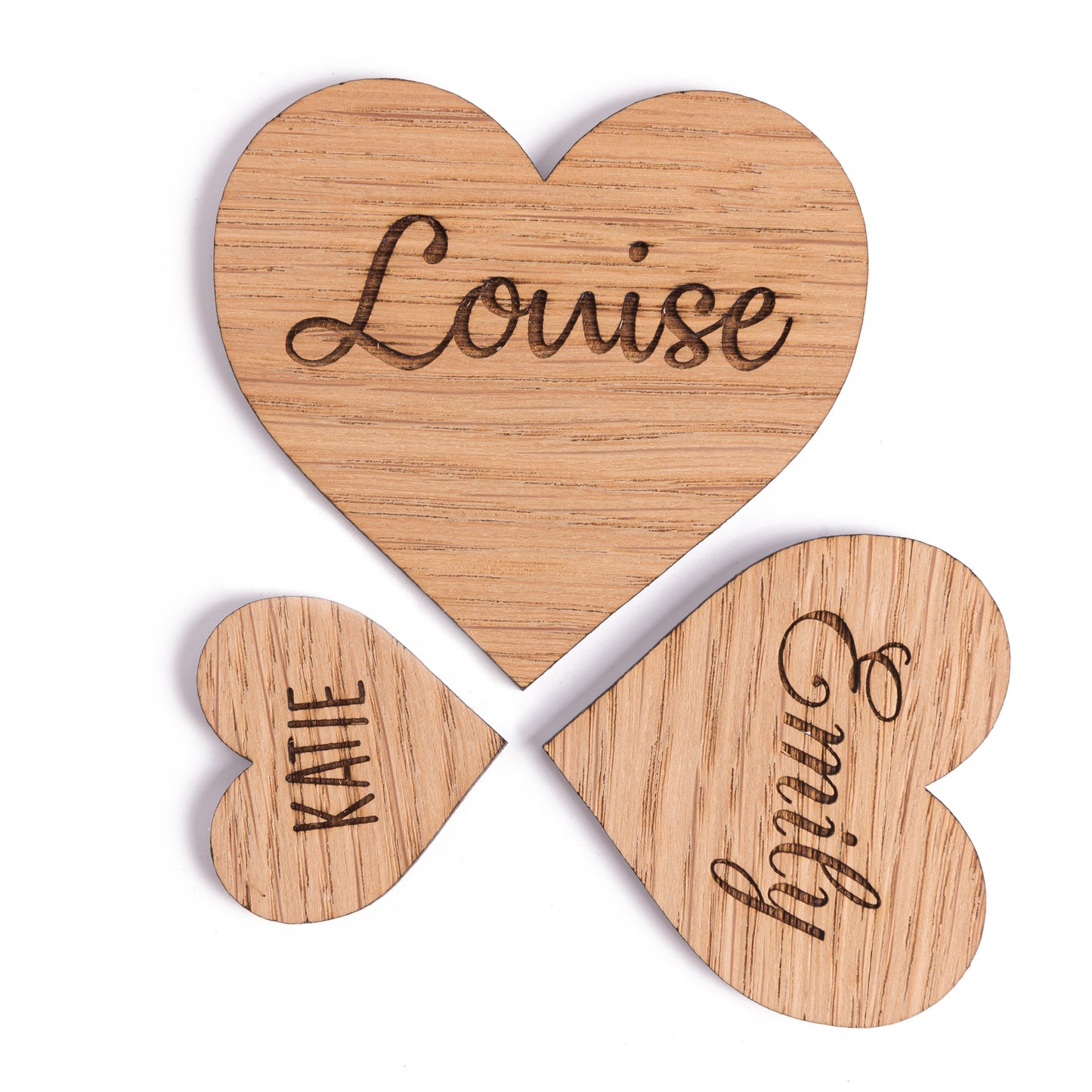 Personalised Wooden Name Hearts - Wedding Place Names