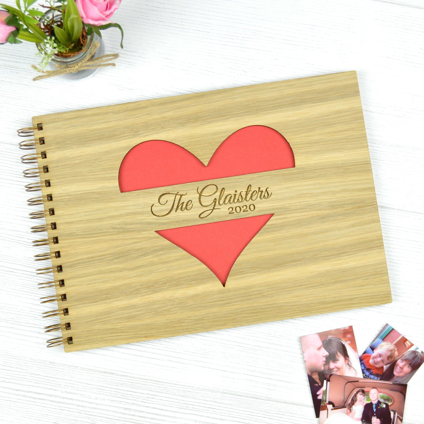 Personalised Valentine's Day Wooden Photo Scrapbook