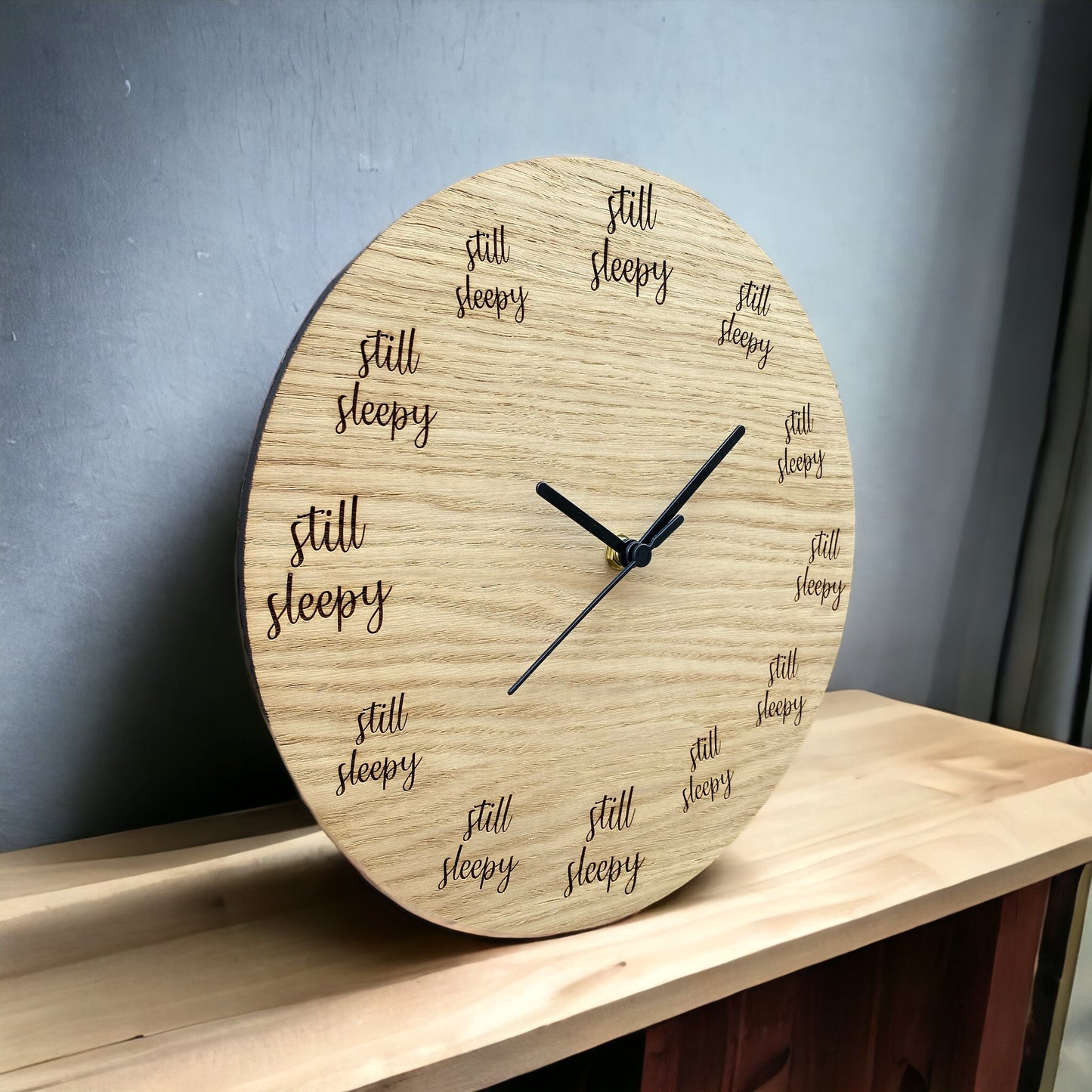 Still Sleepy - Wooden Wall Clock