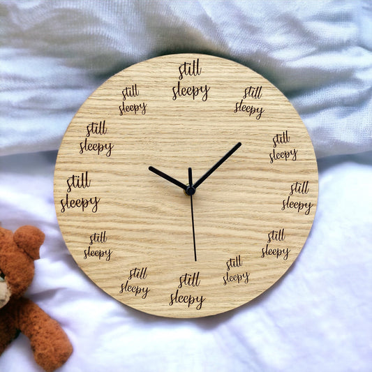 Still Sleepy - Wooden Wall Clock
