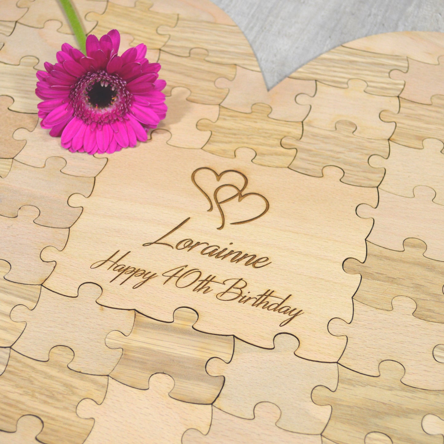 Birthday Guestbook - Personalised Heart Shaped Jigsaw Puzzle