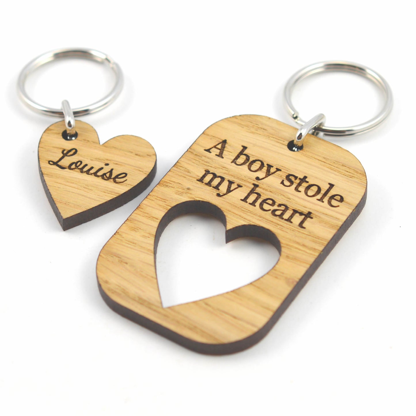 A BOY Stole My HEART - Valentines Day Keyring Set Gift For Boyfriend / Husband
