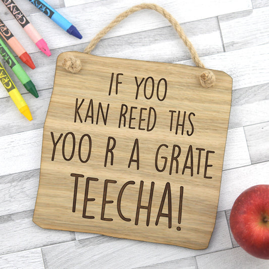 Funny Gift for Great Teacher - Bad Spelling - Personalised Thank You End Of Term Leaving Gift