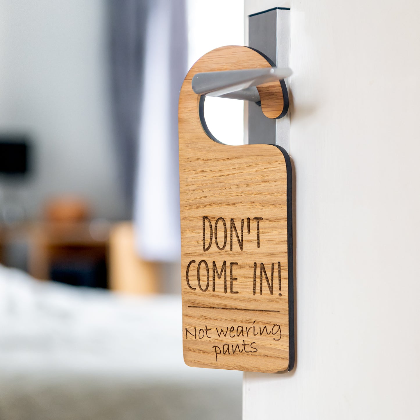 Rude Funny Valentines Day Gift - Wooden Bedroom Door Hangers - Silly Gift Idea