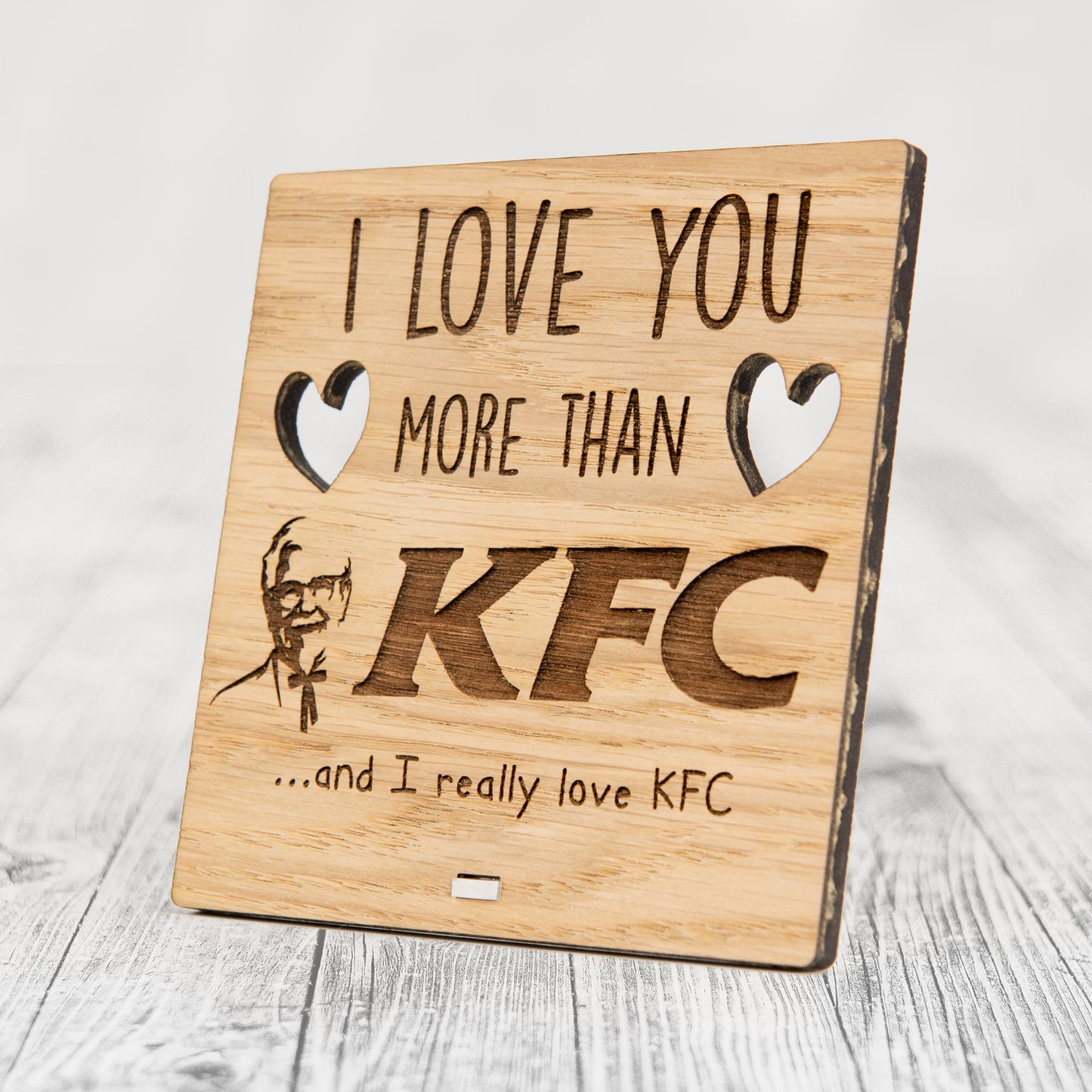 I Love You More Than KFC - Wooden Valentine's Day Plaque