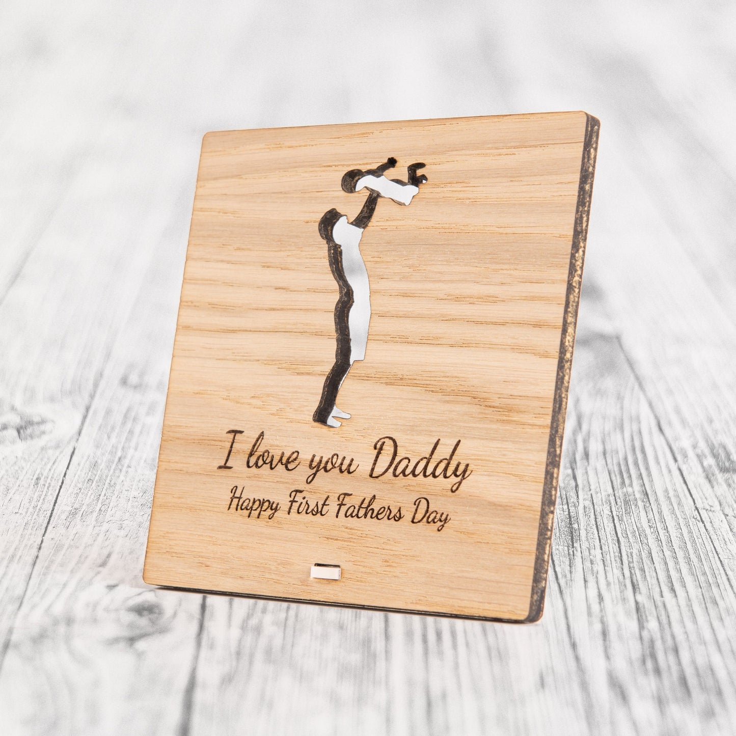 Personalised 1st Fathers Day Gift Cute Wooden Plaque Sign Card First Daddy Present From Baby