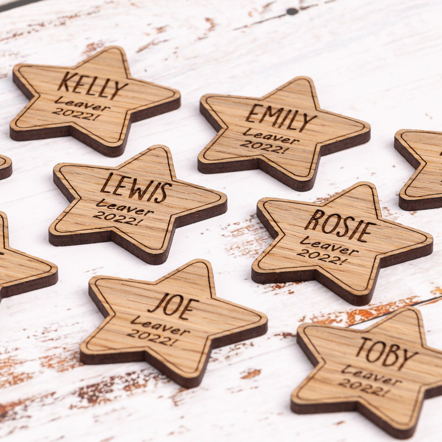 Wooden Star Class Name Badges - Teacher Pupil Gift