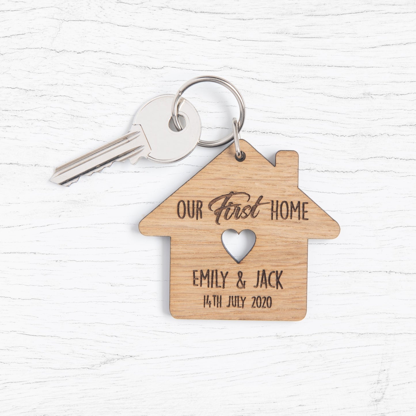 Personalised NEW HOME Valentine's Day House Keyring Set