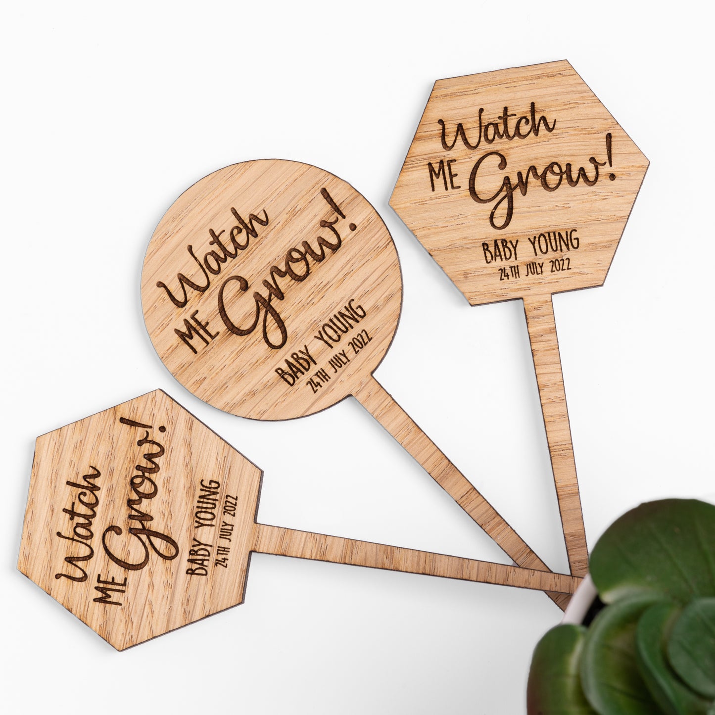 Wooden Plant Stakes - Personalised Baby Shower Favours