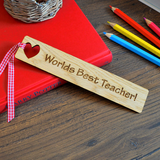 Personalised Wooden Bookmark for Teacher - End Of Term Thank You Leaving Gift