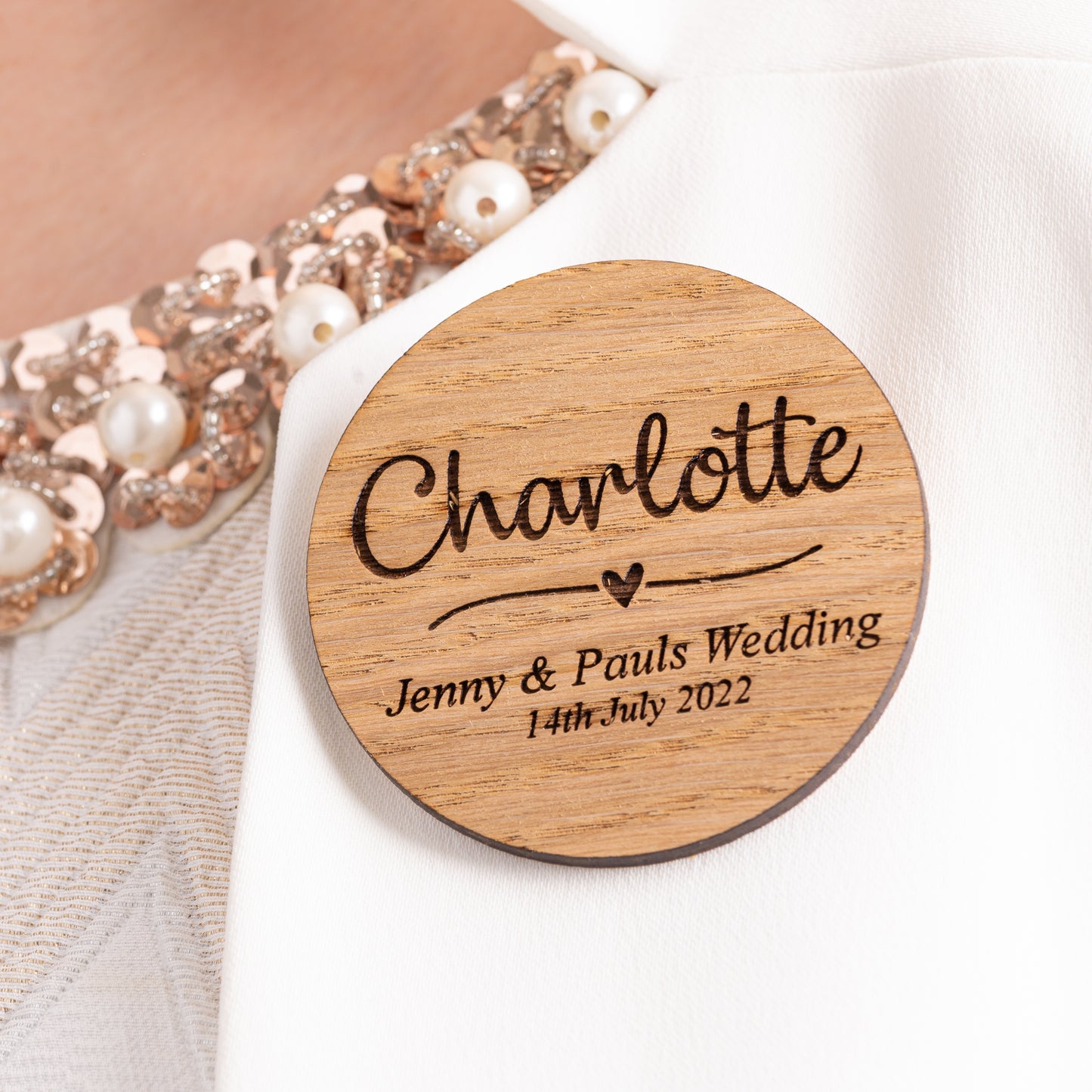 Wooden Wedding Name Badges - Unique Place Card Idea