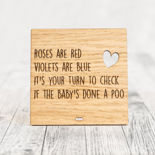 ROSES ARE RED - New Parent Mum Dad Funny Valentines Day Plaque