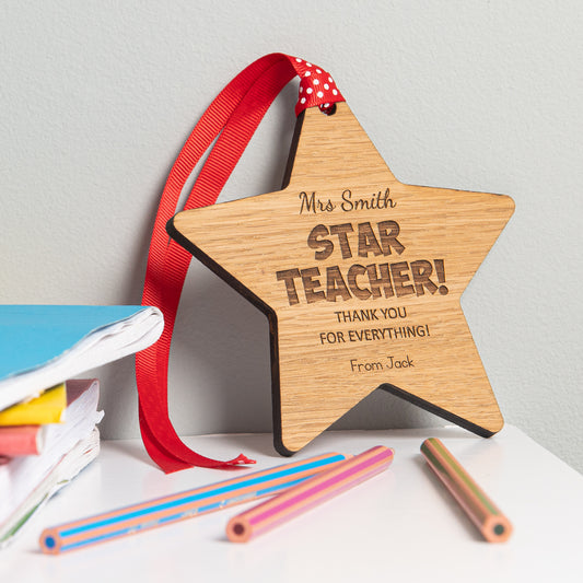 Personalised Star Teacher Thank You Gift - End Of Term Leaving Present