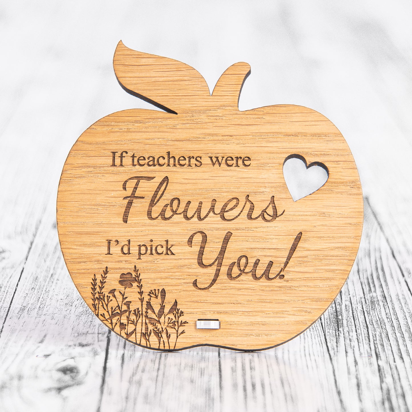Personalised Thank You Gift For Teacher - Wooden Apple Plaque