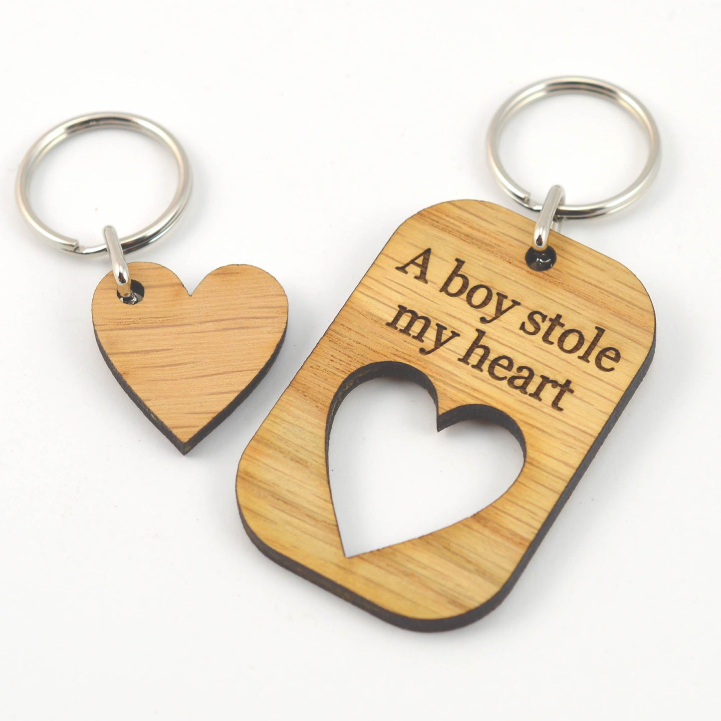 A BOY Stole My HEART - Valentines Day Keyring Set Gift For Boyfriend / Husband