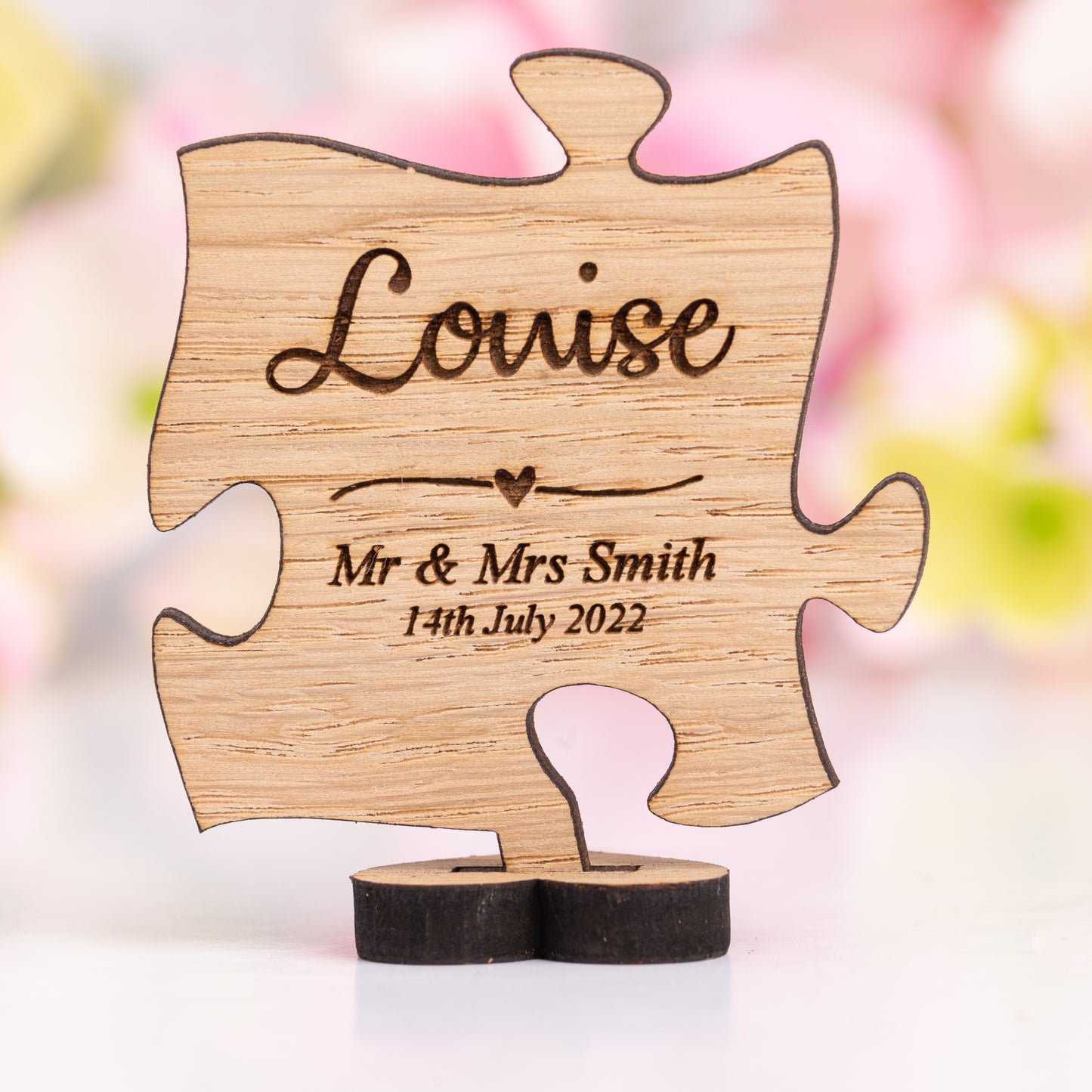 Wooden Jigsaw Piece Shaped Wedding Place Name Settings